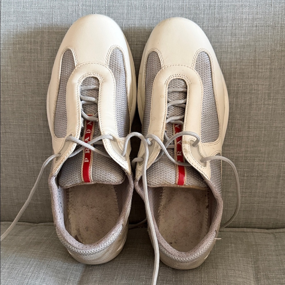Prada Women’s America’s Cup Sneakers - Off White/Grey Size 40/10